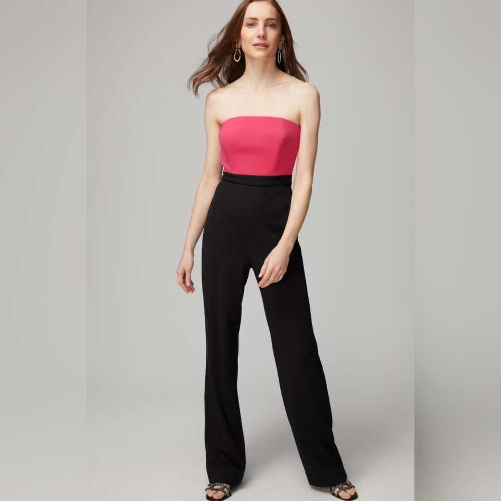 WHBM Colorblock Jumpsuit Black Pink 8P